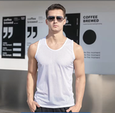 Men Mesh Quick Dry Sleeveless Tank Top Breathable Lightweight Basketball Training Gym Workout Vest