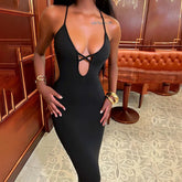 Backless Cami Dress Classic Hip Wrap Dress Slim - fit Sheath Dress - Zeprah