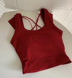 Backless Women's T-shirts Bra Pad Tops for Women Sex Appeal Short - Sleeved Tee - Zeprah