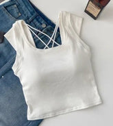 Backless Women's T-shirts Bra Pad Tops for Women Sex Appeal Short - Sleeved Tee - Zeprah