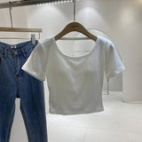 Backless Women's T-shirts Bra Pad Tops for Women Sex Appeal Short - Sleeved Tee - Zeprah