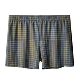 Men Polyester Plaid Boxer Shorts Elastic Waist Loose Casual Home Underwear Multiple Colors