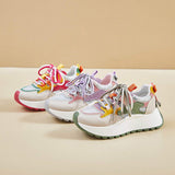 Floral Chaussures Femme Tendance Korean Canvas Casual Shoes Women's Vulcanized Platform Sneakers