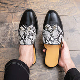 Latest Design Tassel Loafers Snake Pattern Cool Breathable Durable Men Summer Slippers Shoes