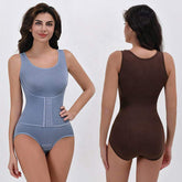 Women Front Hooks Tummy Control Shapewear Bodysuit Sleeveless Tank Waist Trainer Body Shaper Butt Lifter Bodysuit