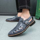 Buckle Strap Yellow Blue Black Color Fashion Casual Flat Sandals for Men Good Quality Handsome Durable Walking Shoes