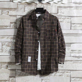 Hot-selling Shirt New Korean Style Men's Plaid Shirt Loose Casual Long Sleeve Loose Top