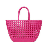Beach Handbag Women's Waterproof Colorful Hollow for Jelly Woven Basket Easy - to - Wash Crochet Bag Durable Rattan - Zeprah