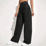 Best - Selling High - Waisted Wide - Leg Floor - Length Jeans for Women Korean - Style Loose & Slim - Fitting Trendy Denim Pants - Zeprah