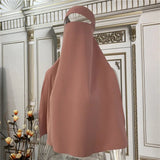 Best Selling Muslim Breathable One Layer Nida Face Veil Cover Modest Islamic Clothing Jilbab Prayer Hijab Niqab - Zeprah