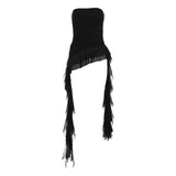 Bestselling Summer Irregular Ruffled Atmosphere Tube Top Vest Women OuterWear Niche Ribbon Wrap Top - Zeprah