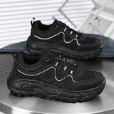 Breathable Mesh Premium Leather Thick Sole Sneakers Comfortable Shock Absorption Stylish Durable Footwear