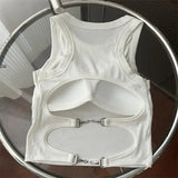 Bra Pad Basic tank Top Slim - fit Sleeveless Tops Versatile Going Out Tops - Zeprah