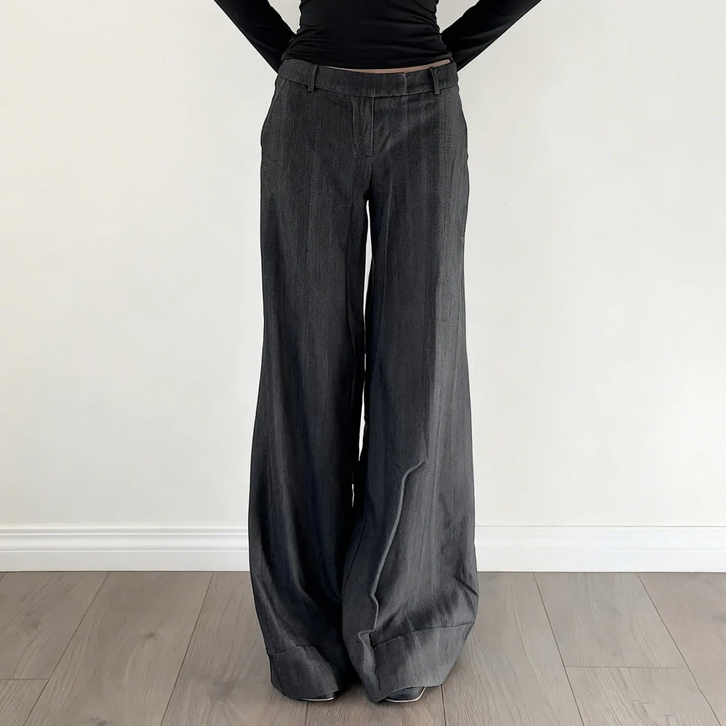 Breathable Canvas Straight Leg Pants Classic Solid Color Summer Mid Waist Flat Front Casual Everyday Essential Woven - Zeprah