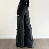 Breathable Canvas Straight Leg Pants Classic Solid Color Summer Mid Waist Flat Front Casual Everyday Essential Woven - Zeprah