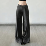 Breathable Canvas Straight Leg Pants Classic Solid Color Summer Mid Waist Flat Front Casual Everyday Essential Woven - Zeprah