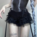 Breathable Eco - Friendly Women's Shorts Solid Color Lace Trim Slimming Booty Shorts for Dance Loungewear - Zeprah