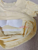 2026 New Arrival Women's Ribbed Knit Puff Sleeve T-Shirt with Built-In Bra, Crew Neck Casual Top for Daily Wear