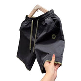 Men's Quick Dry Casual Shorts with Elastic Waist, Drawstring and Contrast Trim, Loose Fit Shorts