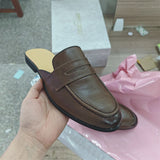 Home Mules PU Leather Comfortable Half Shoes Classic Design Durable Summer Casual Men Dress Shoes