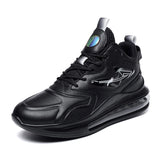 Premium Leather Sneakers with Air Cushion Midsole Ergonomic Support Breathable Walking Running Shoes for Men