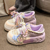 Basket Femme Chic Thick Sole Running Shoe Pink/Green Chunky Platform Women Sneakers