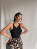 Going Out Ribbed Spaghetti Strap Women's Tanks Camis Cropped Tank Tops Women Tank Top
