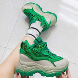Trendy Chaussures Femmes Thick Sole Running Shoe Chunky Platform Wedges Sneakers for Ladies
