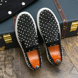 Rivet Upper Classic Design Lightweight Durable Handsome Casual Daily Men Dress Shoes Slip on