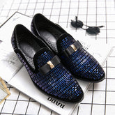 White Wedding Shoes Glitters Diamond Upper Bowknot Fashion Classy Loafer Shoes for Men