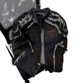 Retro Tassel Fringed Three-Dimensional Relief Denim Motorcycle Jacket Design Sense Jacket