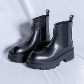 Classic Italian Design Hot Selling Comfortable Zip Closure Height Increasing Men Microfiber Leather Ankle Boots