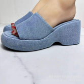 Colorful Studded Flat Beach Sandals for Girls, Casual Slide Shoes with Espadrille Wedge Heels