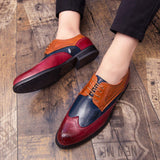 Pointed Toe Good Quality Brogue Print Comfortable Durable Fashion Men Casual Dress Shoes