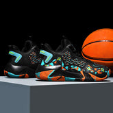 Basketball Shoes with Shock-Absorbing Durable Sole Geometric Design Breathable Mesh for Gym Outdoor Sports