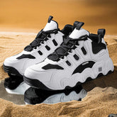 High Top Synthetic Leather Athletic Shoes with Chunky Wave Outsole for Running Gym Training Sneakers