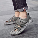 Top Grade Full Grain Genuine Leather Upper Breathable Handmade Summer Beach Sandals for Men