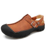 Buckle Strap Summer Beach Casual Shoes Wholesale Durable Genuine Leather Sandals for Men Anti-Slippery