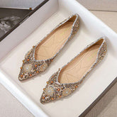 2024 Luxury Diamond Rhinestone Loafer Slippers - Retro Style Ladies Flat Pumps