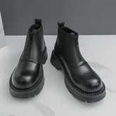 Round Toe Thick Sole Zip Closure Hot Selling Durable Wedding Formal Dress Shoes Classic Design Men Ankle Boots