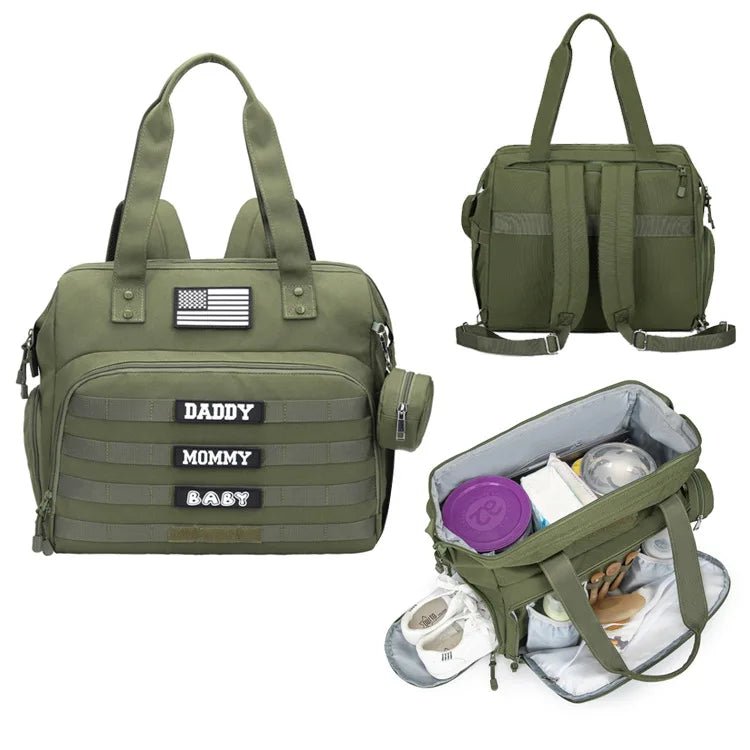 Camo Black Diaper Backpack for Dad and Mom, Father's Bag for Hospital with DADDY BAG Imprint, Baby Care Diaper Backpack - Zeprah