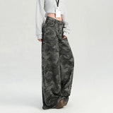 Camo Cargo Wide - Leg Jeans for Women High - Waisted Loose Floor - Length Pear - Shaped Figure - Flattering Pants - Zeprah