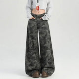 Camo Cargo Wide - Leg Jeans for Women High - Waisted Loose Floor - Length Pear - Shaped Figure - Flattering Pants - Zeprah