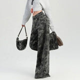 Camo Cargo Wide - Leg Jeans for Women High - Waisted Loose Floor - Length Pear - Shaped Figure - Flattering Pants - Zeprah