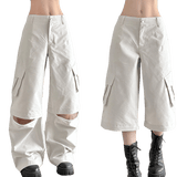 Cargo Work Pants Convertible Shorts Minimalist Solid Canvas Windproof Quick Dry Summer Mid Flat Loose Fit Woven Casual - Zeprah