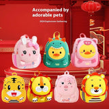 Cartoon Anti - Lost Small Backpacks Fashionable Ready - Made Kindergarten Schoolbags for Boys Girls Polyester Zipper Children's Bags - Zeprah