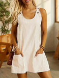 Casual Pocket Stripped Sundress Jumpsuit Striped Strap Dress - Zeprah