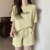 Casual Sports Suit Plus Size Versatile 2 - piece Set Comfortable Women's Top and Shorts Set - Zeprah