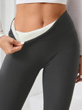 Casual Stretchy Long Length High Waist Warm Plush Lining Leggings - Zeprah