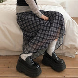 Casual Style Women's Knee - Length Chiffon Ruched Skirt Lightweight Breathable Knit Loose Fit Lengthening Design - Zeprah